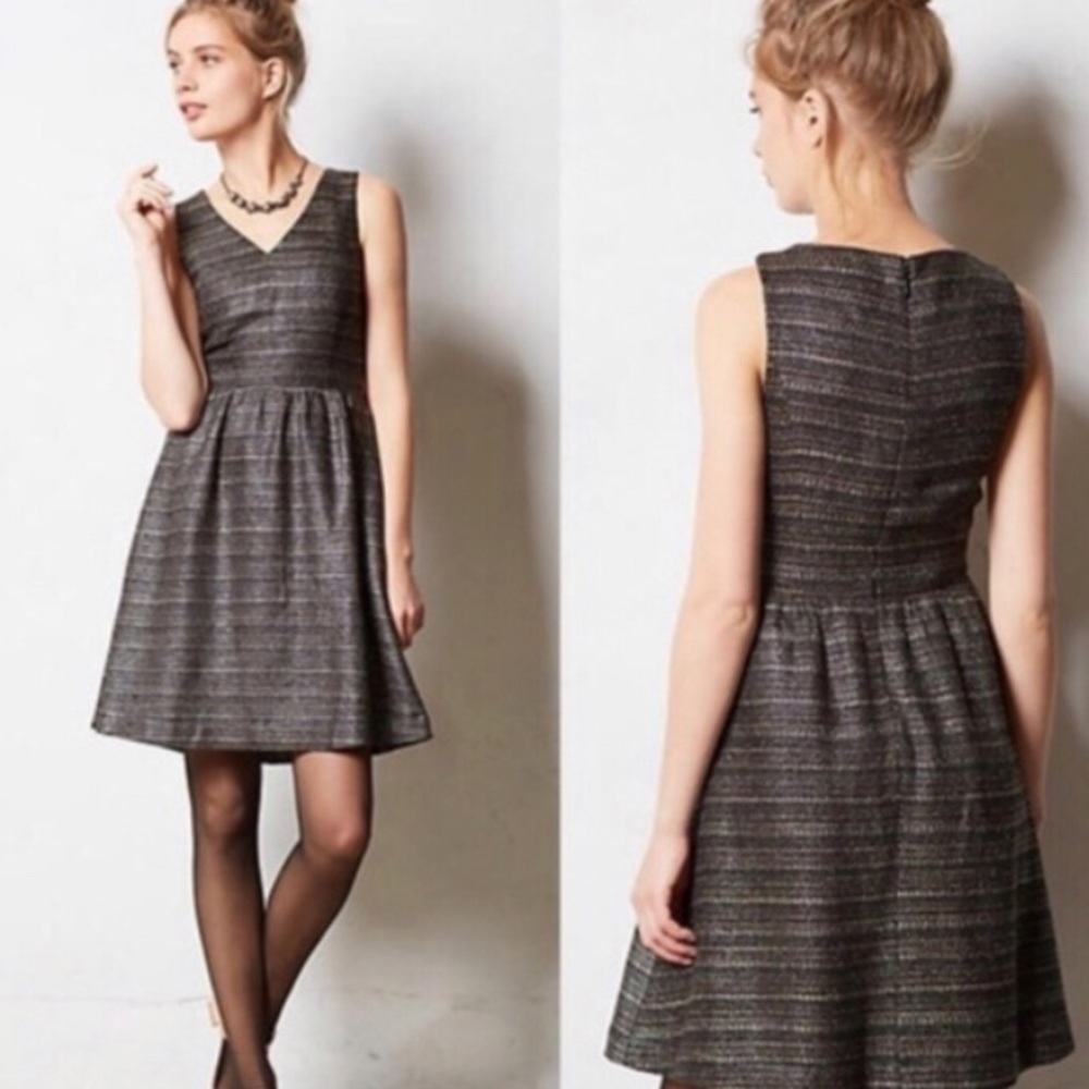 Anthropologie tweed dress Moulinette soeurs sz 8 P